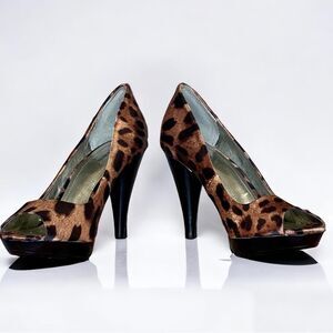 Style & Co Leopard Print Peep Toe Heels Celine Size 6